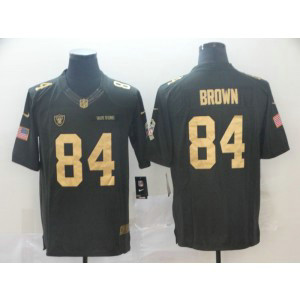 Nike Raiders 84 Antonio Brown Anthracite Gold Salute to Service Limited Men Jersey Nike Raiders 84 Antonio Brown Anthracite Gold Salute to Service Limited Men Jersey