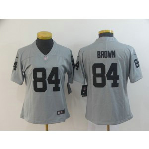 Nike Raiders 84 Antonio Brown Gray Inverted Legend Women Jersey Nike Raiders 84 Antonio Brown Gray Inverted Legend Women Jersey