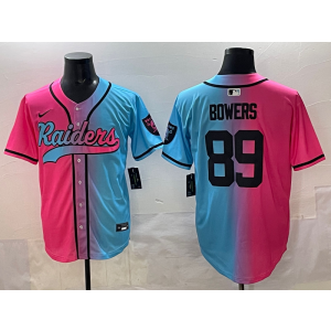 Nike Raiders 89 Bowers Blue Pink Baseball Vapor Limited Men Jersey Nike Raiders 89 Bowers Blue Pink Baseball Vapor Limited Men Jersey