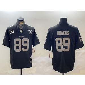 Nike Raiders 89 Brock Bowers Black F.U.S.E. Vapor Limited Men Jersey with 65 Patch & C Patch Nike Raiders 89 Brock Bowers Black F.U.S.E. Vapor Limited Men Jersey with 65 Patch & C Patch