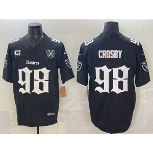 Nike Raiders 98 Crosby Black Black Gothic Vapor Limited Men Jersey with Patch Nike Raiders 98 Crosby Black Black Gothic Vapor Limited Men Jersey with Patch