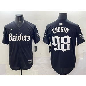 Nike Raiders 98 Crosby New Black Baseball Vapor Limited Men Jersey Nike Raiders 98 Crosby New Black Baseball Vapor Limited Men Jersey