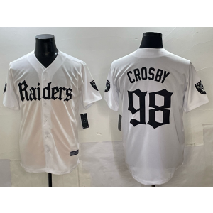 Nike Raiders 98 Crosby New White Baseball Vapor Limited Men Jersey Nike Raiders 98 Crosby New White Baseball Vapor Limited Men Jersey