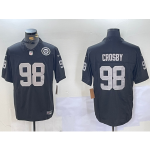 Nike Raiders 98 MAXX CROSBY Black 65th Anniversary Patch F.U.S.E. Vapor Limited Men Jersey Nike Raiders 98 MAXX CROSBY Black 65th Anniversary Patch F.U.S.E. Vapor Limited Men Jersey