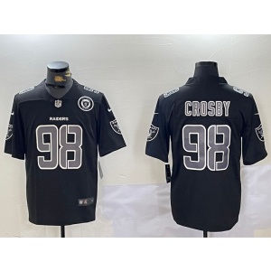 Nike Raiders 98 MAXX CROSBY Black Impact Vapor Limited Men Jersey with Patch