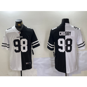 Nike Raiders 98 MAXX CROSBY Black White Split Vapor Limited Men Jersey Nike Raiders 98 MAXX CROSBY Black White Split Vapor Limited Men Jersey