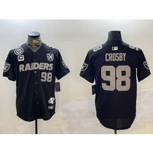 Nike Raiders 98 Maxx Crosby Black Vapor Baseball Limited Men Jersey