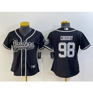 Nike Raiders 98 Maxx Crosby Black Vapor Baseball Limited Women Jersey Nike Raiders 98 Maxx Crosby Black Vapor Baseball Limited Women Jersey