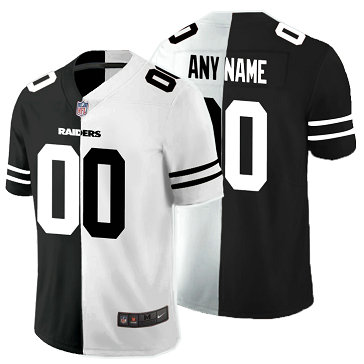 Nike Raiders Customized Black And White Split Vapor Untouchable Limited Jersey