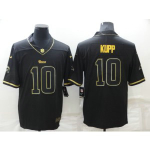 Nike Rams 10 Cooper Kupp Black Gold Vapor Limited Men Jersey