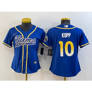 Nike Rams 10 Cooper Kupp Blue Vapor Baseball Limited Women Jersey Nike Rams 10 Cooper Kupp Blue Vapor Baseball Limited Women Jersey
