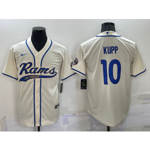 Nike Rams 10 Cooper Kupp Cream Vapor Baseball Limited Men Jersey