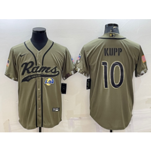 Nike Rams 10 Cooper Kupp Olive 2022 Salute To Service Baseball Limited Men Jersey