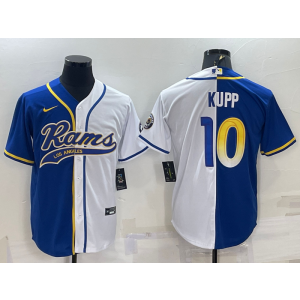 Nike Rams 10 Cooper Kupp White Blue Split Vapor Baseball Limited Men Jersey