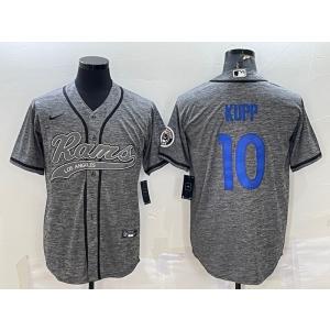 Nike Rams 10 Kupp Grey With Patch Vapor Baseball Limited Men Jersey