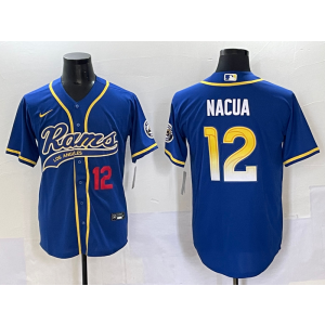 Nike Rams 12 Nacus Blue Baseball Vapor Limited Men Jersey