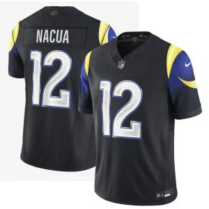 Nike Rams 12 Puka Nacua Black 2025 Rivalries F.U.S.E. Vapor Limited Men Jersey
