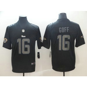 Nike Rams 16 Jared Goff Black Vapor Impact Limited Men Jersey