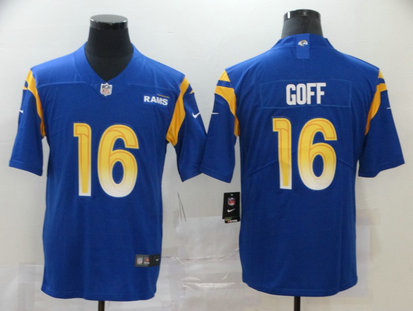 Nike Rams 16 Jared Goff Royal 2020 New Vapor Untouchable Limited JerseyS