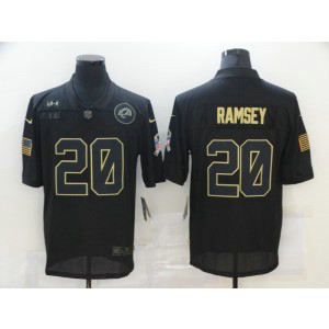 Nike Rams 20 Jalen Ramsey 2020 Black Salute to Service Limited Men Jersey