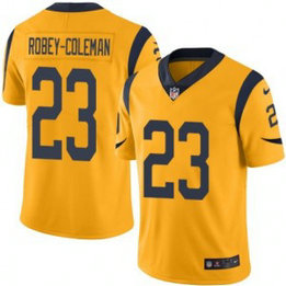 Nike Rams 23 Nickell Robey-Coleman Gold Color Rush Limited Men Jersey