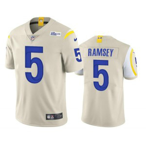 Nike Rams 5 Jalen Ramsey Bone Vapor Untouchable Limited Men Jersey