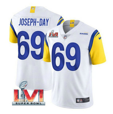 Nike Rams 69 Sebastian Joseph Day White 2022 Super Bowl LVI Vapor Limited Jersey Nike Rams 69 Sebastian Joseph Day White 2022 Super Bowl LVI Vapor Limited Jersey