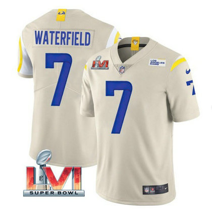 Nike Rams 7 Bob Waterfield Bone 2022 Super Bowl LVI Vapor Limited Jersey Nike Rams 7 Bob Waterfield Bone 2022 Super Bowl LVI Vapor Limited Jersey