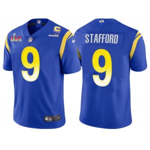 Nike Rams 9 Matthew Stafford Royal 2022 Super Bowl LVI With C Patch Vapor Limited Men Jersey Nike Rams 9 Matthew Stafford Royal 2022 Super Bowl LVI With C Patch Vapor Limited Men Jersey
