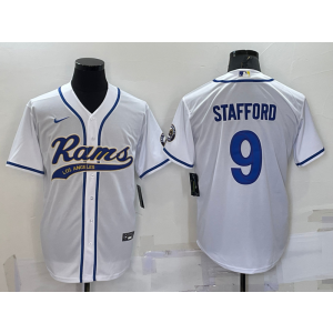 Nike Rams 9 Matthew Stafford White Vapor Baseball Limited Men Jersey
