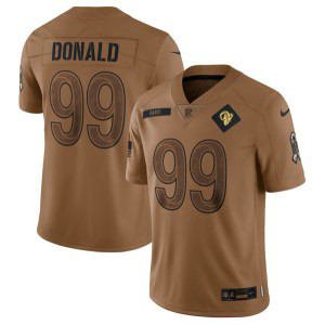 Nike Rams 99 Aaron Donald 2023 Brown Salute To Service Limited Men Jersey