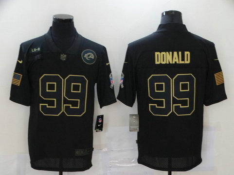 Nike Rams 99 Aaron Donald Black 2020 Salute To Service Limited Jersey
