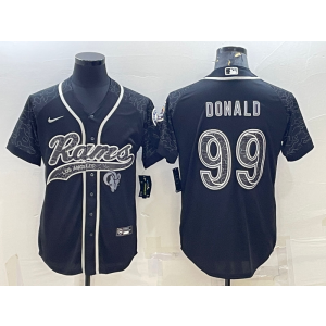 Nike Rams 99 Aaron Donald Black Reflective Vapor Baseball Limited Men Jersey