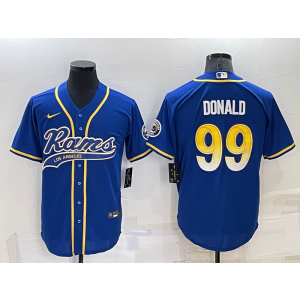 Nike Rams 99 Aaron Donald Blue Vapor Baseball Limited Men Jersey