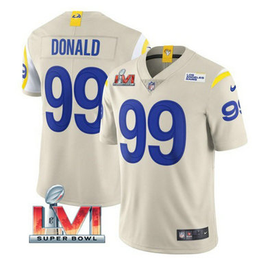 Nike Rams 99 Aaron Donald Bone 2022 Super Bowl LVI Vapor Limited Jersey Nike Rams 99 Aaron Donald Bone 2022 Super Bowl LVI Vapor Limited Jersey
