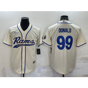 Nike Rams 99 Aaron Donald Cream Vapor Baseball Limited Men Jersey