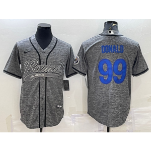 Nike Rams 99 Aaron Donald Grey With Patch Vapor Baseball Limited Men Jersey