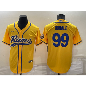 Nike Rams 99 Aaron Donald Yellow Vapor Baseball Limited Men Jersey