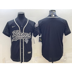 Nike Rams Blank Black Black Reflective Vapor Baseball Limited Men Jersey