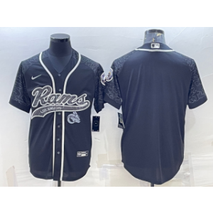 Nike Rams Blank Black Reflective Vapor Baseball Limited Men Jersey