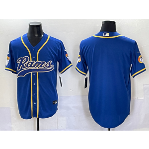 Nike Rams Blank Blue Baseball Vapor Limited Men Jersey