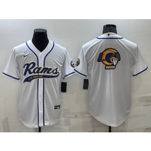 Nike Rams Blank White Vapor Baseball Logo Limited Men Jersey