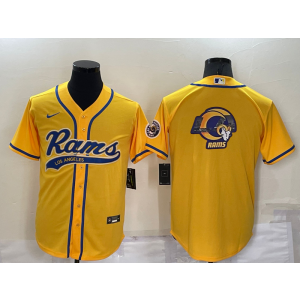 Nike Rams Blank Yellow Vapor Baseball Logo Limited Men Jersey