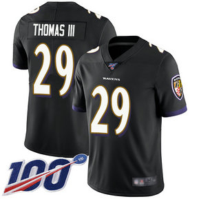 Nike Ravens #29 Earl Thomas III Black Alternate Men's Stitched NFL 100th Season Vapor Limited Jersey Nike Ravens #29 Earl Thomas III Black Alternate Men's Stitched NFL 100th Season Vapor Limited Jersey