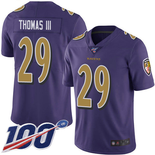 Nike Ravens #29 Earl Thomas III Purple Men's Stitched NFL Limited Rush 100th Season Jersey Nike Ravens #29 Earl Thomas III Purple Men's Stitched NFL Limited Rush 100th Season Jersey