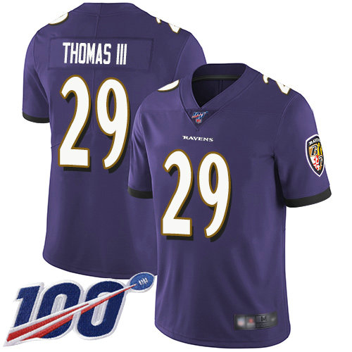 Nike Ravens #29 Earl Thomas III Purple Team Color Men's Stitched NFL 100th Season Vapor Limited Jersey Nike Ravens #29 Earl Thomas III Purple Team Color Men's Stitched NFL 100th Season Vapor Limited Jersey