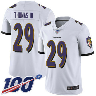 Nike Ravens #29 Earl Thomas III White Men's Stitched NFL 100th Season Vapor Limited Jersey Nike Ravens #29 Earl Thomas III White Men's Stitched NFL 100th Season Vapor Limited Jersey