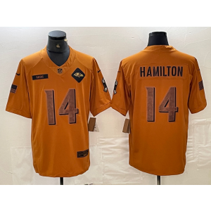 Nike Ravens 14 Kyle Hamilton 2023 Brown Salute To Service Limited Men Jersey Nike Ravens 14 Kyle Hamilton 2023 Brown Salute To Service Limited Men Jersey