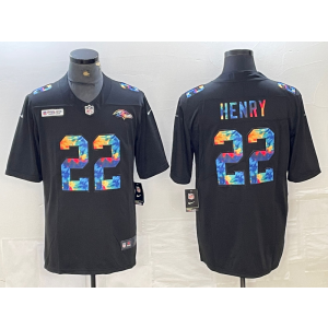 Nike Ravens 22 Derrick Henry Black Rainbowl Vapor Limited Men Jersey Nike Ravens 22 Derrick Henry Black Rainbowl Vapor Limited Men Jersey