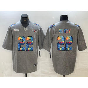 Nike Ravens 22 Derrick Henry Grey Rainbowl Vapor Limited Men Jersey Nike Ravens 22 Derrick Henry Grey Rainbowl Vapor Limited Men Jersey